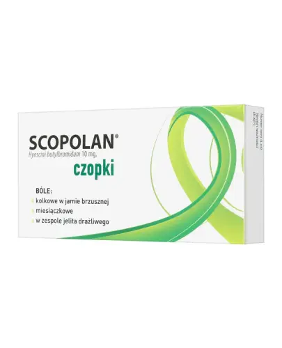 Scopolan 10 mg, 6 czopków doodbytniczych - Lek rozkurczowy na ból brzucha