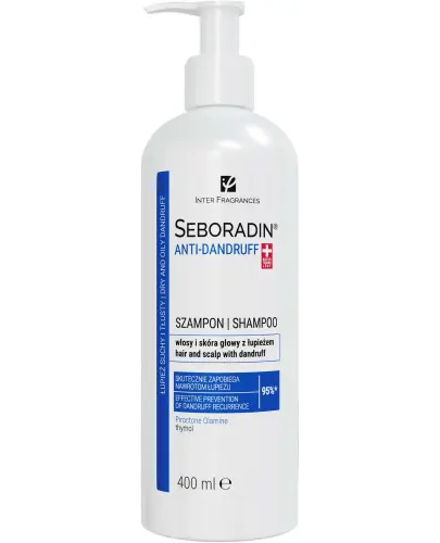 Seboradin Anti Dandruff, szampon przeciwłupieżowy, 400 ml - Zmniejsza objawy łupieżu suchego i tłustego