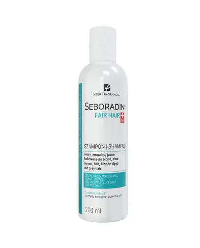 Seboradin Fair Hair Szampon do włosów normalnych, jasnych, farbowanych na blond i siwych, 200 ml  - Oczyszcza, odświeża i pogłębia barwę włosów