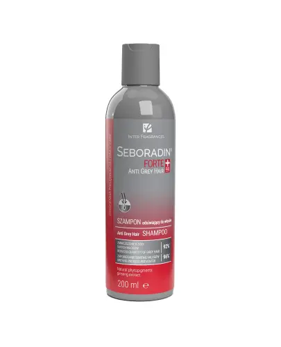 Seboradin Forte Anti Grey Hair Szampon odsiwiający, 200 ml  - Pielęgnacja włosów siwych, osłabionych, ze skłonnością do nadmiernego wypadania