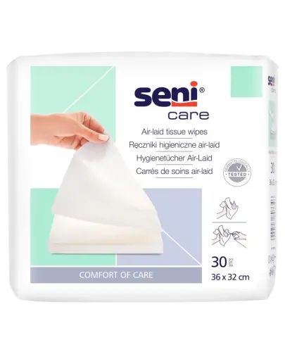 Seni Care Ręczniki higieniczne air-laid 36 cm x 32 cm, 30 sztuk -  Do osuszania skóry i włosów