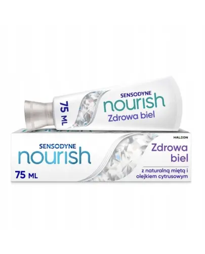 Sensodyne Nourish Healthy Zdrowa biel Pasta do mycia zębów, 75 ml - Bioaktywna pasta do zębów z fluorem