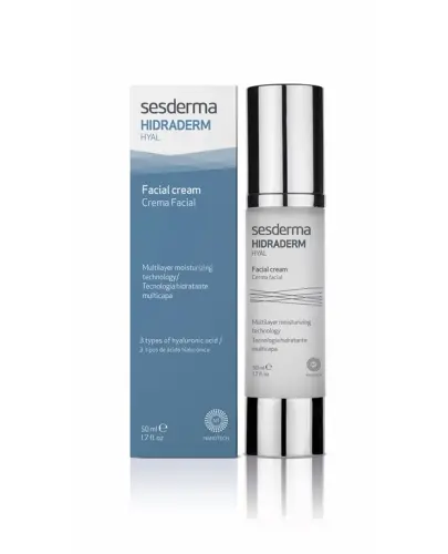 Sesderma Hidraderm Hyal Krem do twarzy, 50 ml - Kompleksowa pielęgnacja skóry wymagającej nawilżenia