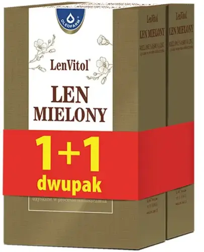 Oleofarm LenVitol Len mielony dwupak, 2 x 200 ml - Bezglutenowy dodatek do codziennej diety