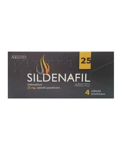 Sildenafil Aristo 25 mg, 4 tabletki - Ułatwia osiągnięcie wzwodu