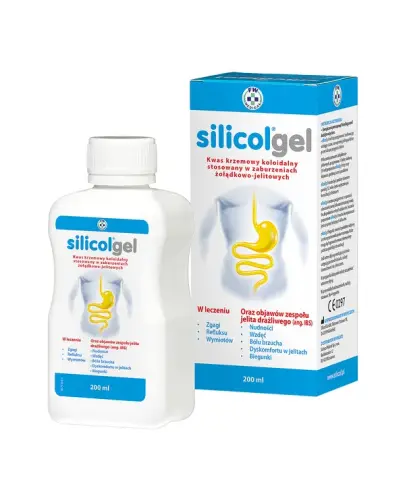 Silicolgel, żel do stosowania doustnego, 200 ml - Żel z koloidalnym kwasem krzemowym do leczenia zaburzeń żołądkowo-jelitowych i objawów zespołu jelita drażliwego IBS