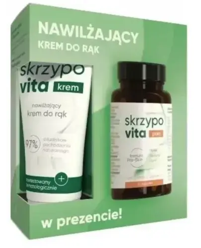 Skrzypovita Pure, 60 kapsułek + Skrzypovita Nawilżający krem do rąk, 50 ml - Fiołek, pokrzywa, witaminy A+C