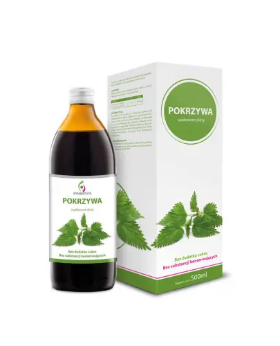 Symbiotics Sok z Pokrzywy, 500 ml -  Suplement diety z sokiem z liści pokrzywy