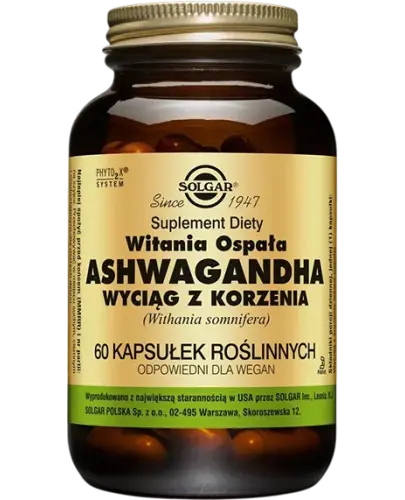 Solgar Ashwagandha wyciąg z korzenia, 60 kapsułek - Wyciąg z korzenia witanii ospałej