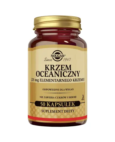 Solgar Krzem Oceaniczny, 50 kapsułek - Naturalne źródło krzemu bez cukru i skrobii