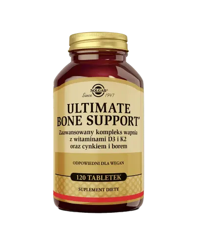 Solgar Ultimate Bone Support, 120 tabletek - Zaawansowany kompleks wapnia z witaminami D3 i K2 oraz cynkiem i borem