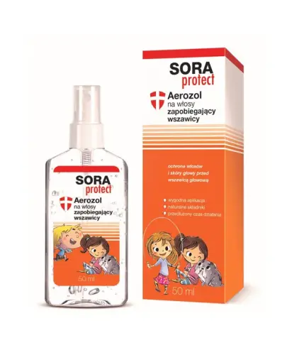 Sora Protect, aerozol zapobiegający wszawicy, 50 ml - Profilaktyka wszawicy dla dzieci od 1. miesiąca życia