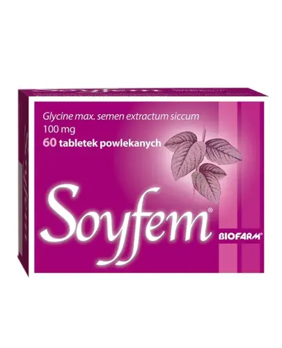 Soyfem, 60 tabletek powlekanych - Zawierający izoflawony sojowe na objawy klimakterium