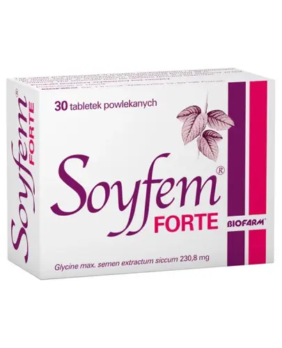 Soyfem Forte, 30 tabletek powlekanych - Glycinis seminis extractum siccum, 230,8 mg, tabletki powlekane