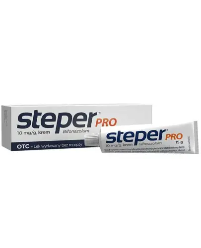 Steper Pro 10 mg/ g, krem przeciwgrzybiczy, 15 g - Do stosowania na skórę dłoni i stóp