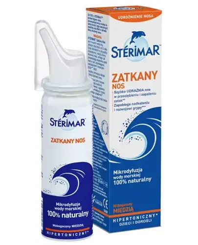 Sterimar Zatkany Nos, spray, 50 ml   - Woda morska z miedzią, usuwa gęstą wydzielinę, udrażniania nos