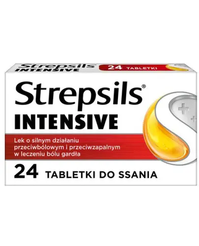 Strepsils Intensive, 24 tabletki do ssania - W krótkotrwałym objawowym leczeniu bólu gardła