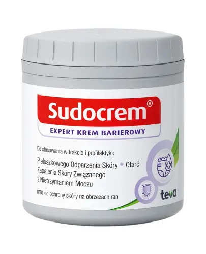 Sudocrem Expert, krem barierowy, 250 g - Krem z tlenkiem cynku, łagodzi podrażnienia i wspomaga leczenie przy pieluszkowym odparzeniu skóry