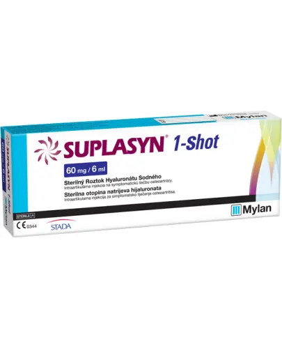 Suplasyn 1-shot, 60 mg/6 ml, 1 ampułko-strzykawka  - Sterylny roztwór kwasu hialuronowego w formie ampułkostrzykawki gotowej do wykonania iniekcji