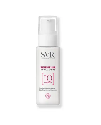 SVR Sensifine Hydra Creme Kojący krem do skóry nadwrażliwej, 40 ml  - Minimalistyczna formuła zawiera jedynie 10 składników, które w 96% są pochodzenia naturalnego