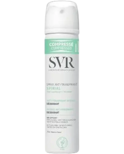 SVR Spirial Intensywny antyperspirant w spray’u, 75 ml - Skompresowany dezodorant zapewnia ochronę przeciwpotową przez wiele godzin