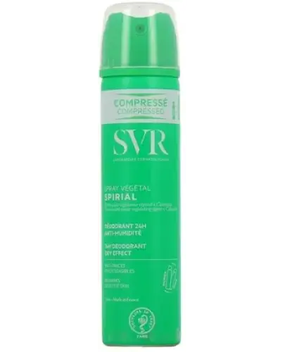 SVR Spirial Vegetal, dezodorant 24 H, spray 75 ml - Z kompleksem składników aktywnych pochodzenia naturalnego