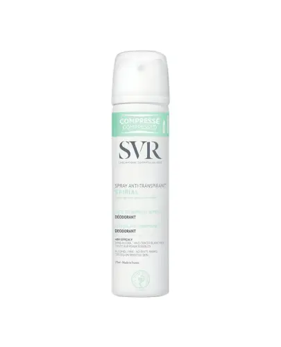 SVR Spirial Intensywny antyperspirant w spray’u, 75 ml - Skompresowany dezodorant zapewnia ochronę przeciwpotową przez wiele godzin