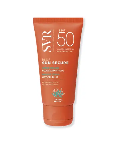 SVR Sun Secure Blur Krem ochronny SPF 50+, 50 ml  - Delikatny, kremowy mus optycznie ujednolicający koloryt skóry