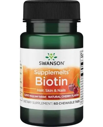 Swanson Biotyna, 60 tabletek do ssania - Suplement diety z biotyną