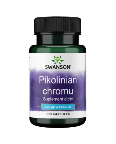 Swanson Pikolinian chromu 200 μg, 100 kapsułek - 200 μg pikolinianu chromu w jednej kapsułce