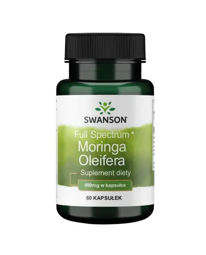 Swanson Full Spectrum Moringa Oleifera 400 mg, 60 kapsułek - Ze sproszkowanymi liśćmi moringi olejodajnej