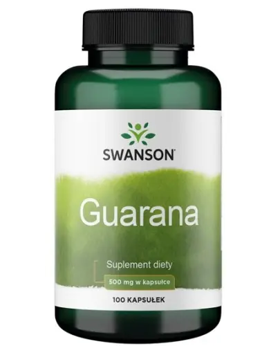 Swanson Guarana 500 mg, 100 kapsułek - Z guaraną, która stanowi doskonałe źródło naturalnej kofeiny