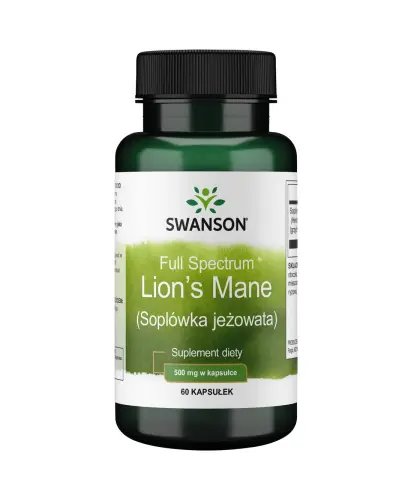 Swanson Full Spectrum Lion's Mane (Soplówka jeżowata), 60 kapsułek - Zawiera ekstrakt z soplówki jeżowatej