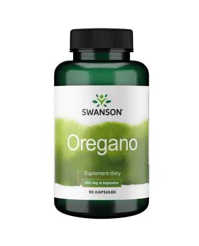 Swanson Oregano 450 mg, 90 kapsułek - Ze sproszkowanymi liśćmi oregano