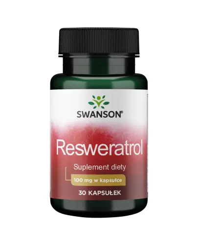 Swanson Resweratrol 100 mg, 30 kapsułek - Z resweratrolem pozyskanym z ekstraktu z korzenia rdestowca japońskiego