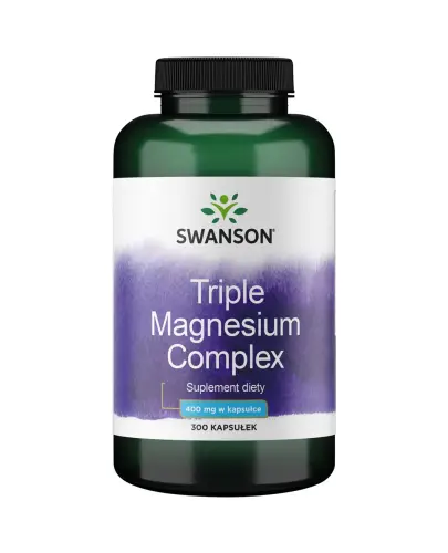 Swanson Triple Magnesium Complex, 300 kapsułek - Kompleks 3 form magnezu w kapsułkach