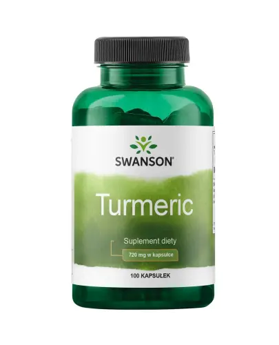 Swanson Turmeric 720 mg, 100 kapsułek - Ze składnikami wspomagającymi pracę wątroby