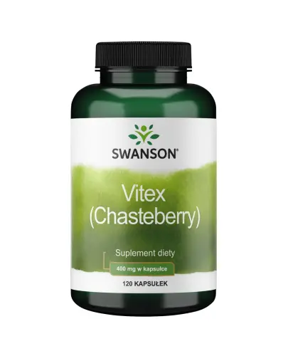 Swanson Vitex (Chasteberry) 400 mg, 120 kapsułek - Ze sproszkowanym owocem niepokalanka pospolitego 