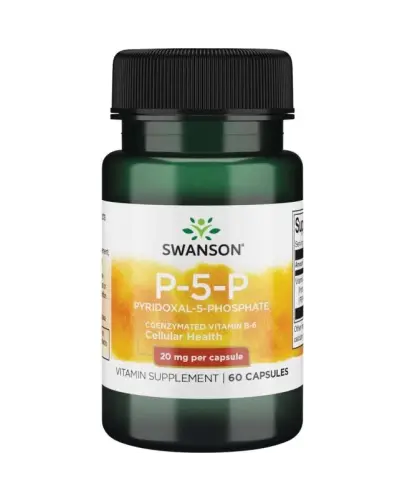 Swanson Witamina B6 P-5-P Pyridoxal-5-Phosphate 20 mg, 60 kapsułek - Z metabolicznie aktywną formą witaminy B6