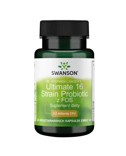 Swanson Ultimate 16 Strain Probiotic z FOS, 60 kapsułek  - Zawiera 16 szczepów bakterii