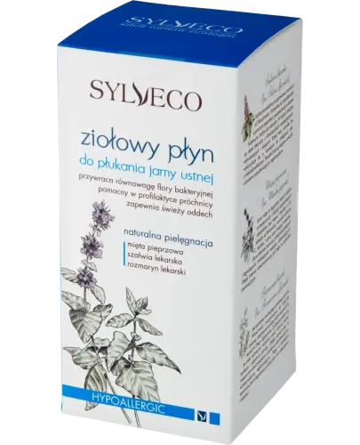 Sylveco Ziołowy płyn do płukania jamy ustnej, 500 ml - Dla osób z nadwrażliwością dziąseł i zębów