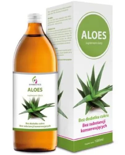 Symbiotics Sok Aloes, 1000 ml - Suplement diety zawierający sok liści aloesu