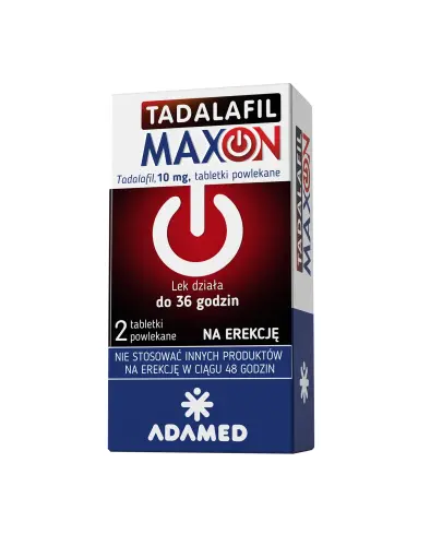 Tadalafil Maxon 10 mg, 2 tabletki powlekane - Dla dorosłych mężczyzn z zaburzeniami erekcji