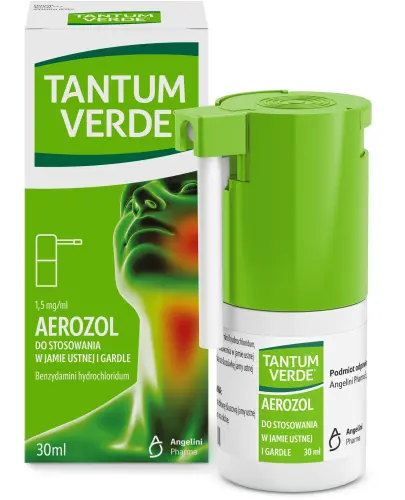 Tantum Verde aerozol do stosowania w jamie ustnej i gardle, 30 ml - O działaniu przeciwzapalnym i przeciwbólowym oraz miejscowo znieczulającym 