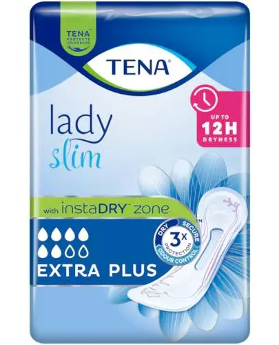 TENA Lady Slim Extra Plus, 16 sztuk - Niezawodna podpaska do stosowania w średnim i znacznym stopniu nietrzymania moczu