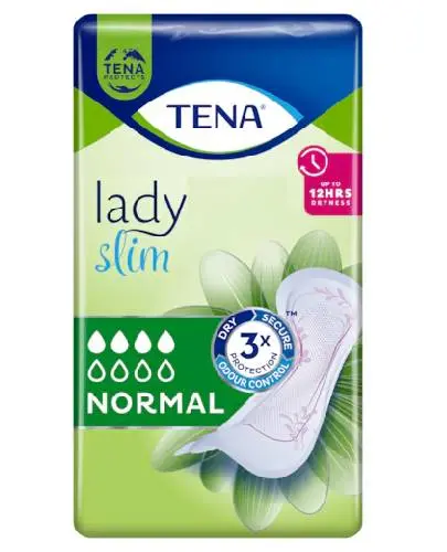 TENA Lady Slim Normal, 12 sztuk - Poczucie suchości, doskonała absorpcja oraz skuteczna neutralizacja zapachów