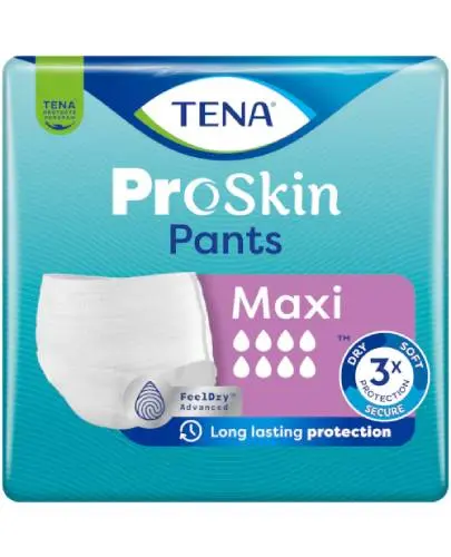 TENA Pants ProSkin Maxi M, 10 sztuk - 100% zabezpieczenia w średnim i ciężkim stopniu nietrzymania moczu