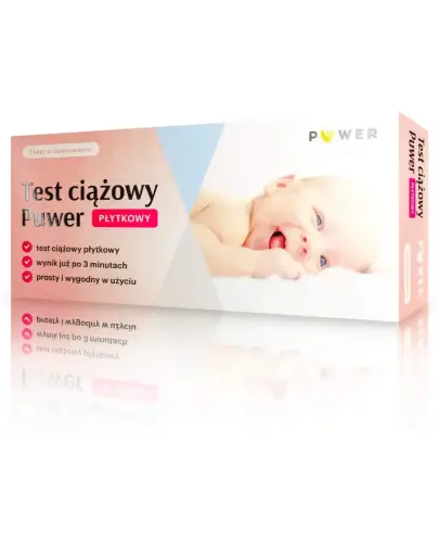 Test ciążowy płytkowy Puwer, 1 sztuka - Test ciążowy płytkowy do użytku w warunkach domowych