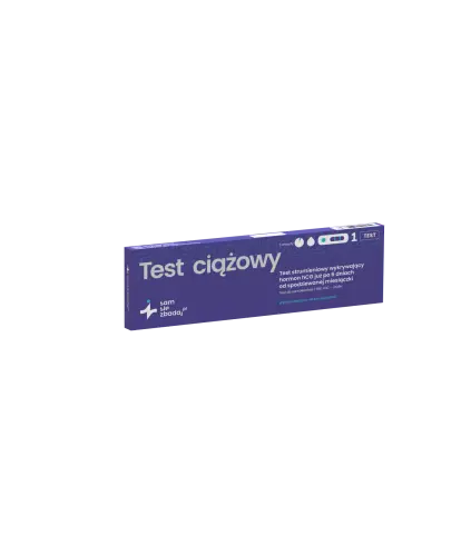 Test ciążowy strumieniowy, 1 sztuka - Test wykrywa podwyższone stężenie hormonu hCG już od 6 dnia