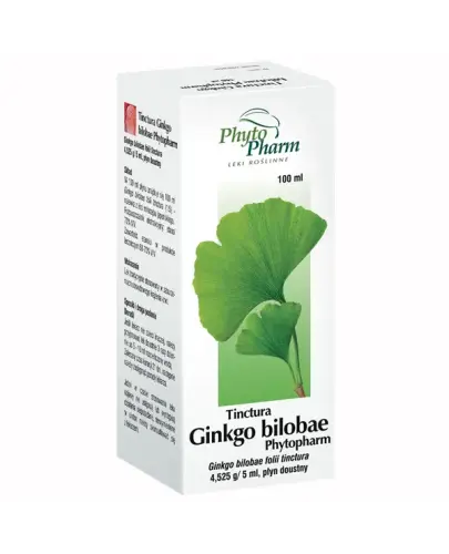 Phytopharm Tinctura Ginkgo bilobae, 100 ml - Ziołowa nalewka z miłorzębu japońskiego